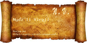 Nyúli Virgil névjegykártya